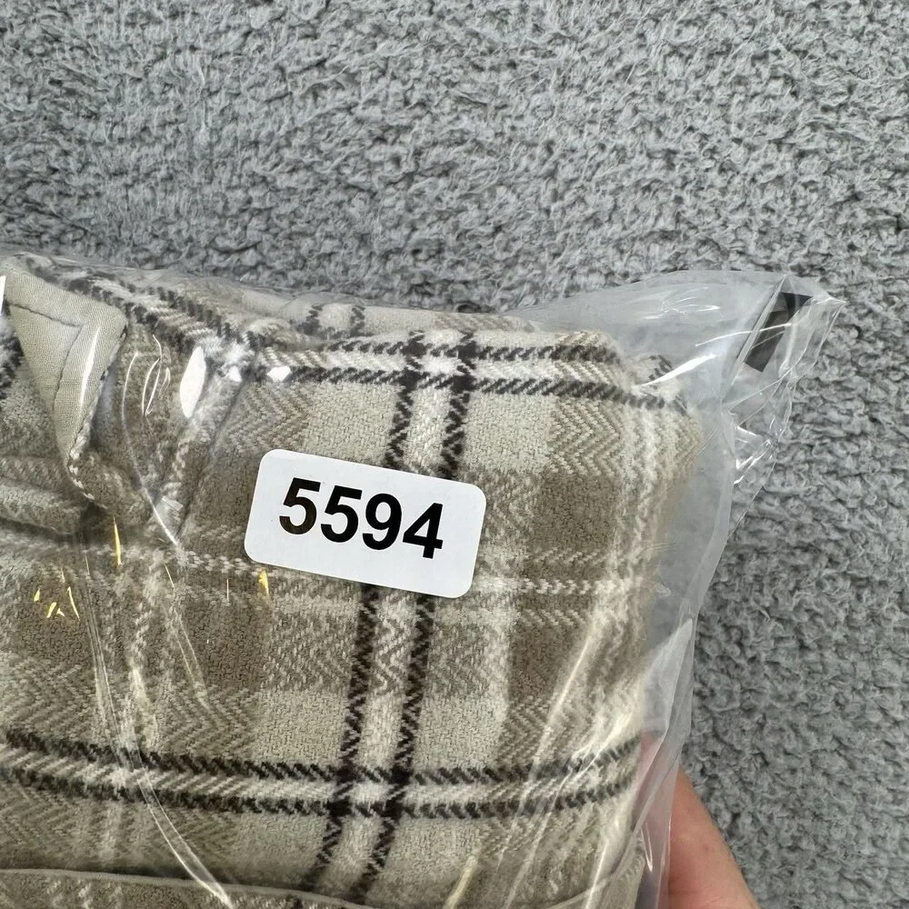 Levi's Dry Goods‎ Shirt Men's L Beige Plaid Long Sleeve Button Up Flannel